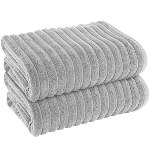 Rib HydroCotton 600GSM Jumbo Bath Sheets Grey