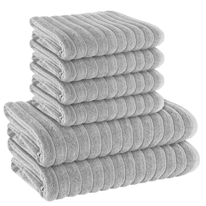 Rib HydroCotton 600GSM Towel Bale 6-pc Grey