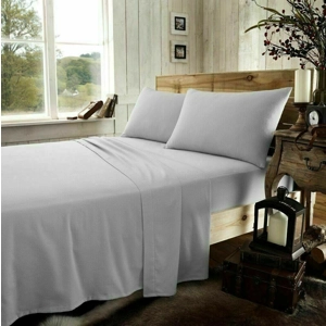 SILVER BRUSHED COTTON SHEETS