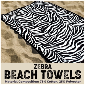 Zebra 6ft Beach Towel