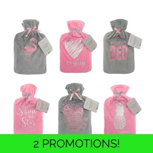 Foil Print Soft Fleece Hot Water Bottle