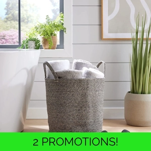 Cotton Rope Laundry Basket Grey