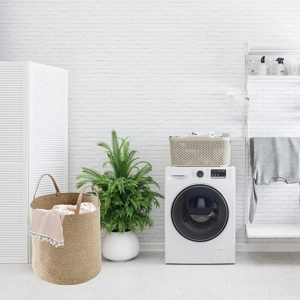 Cotton Rope Laundry Basket Natural