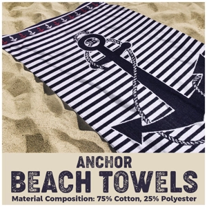 Anchor 6ft Beach Towel