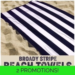 Navy Stripe 6ft Beach Towel