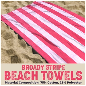 Pink Stripe 6ft Beach Towel