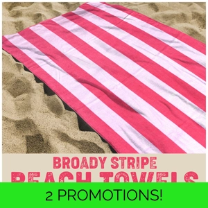 Pink Stripe 6ft Beach Towel