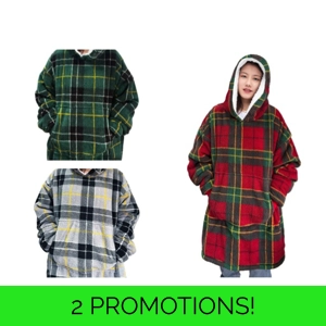 Tartan Hooded Sherpa Blankets