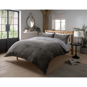 Charcoal Ribbed Teddy Fleece