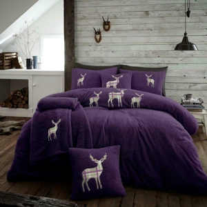 Teddy Tartan Stag Purple