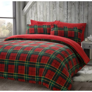 TARTAN TEDDY FLEECE RED