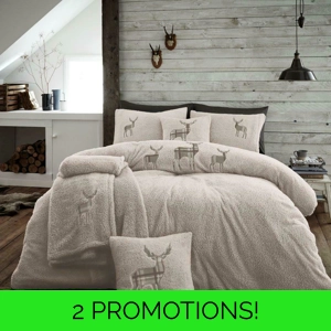 Teddy Fleece Tartan Stag Natural