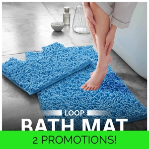 Chenille Loop Bathmat Set Turquoise