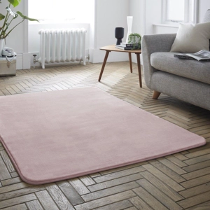 BLUSH PINK VELVET RUG
