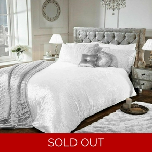 White Crushed Velvet Duvet Sets