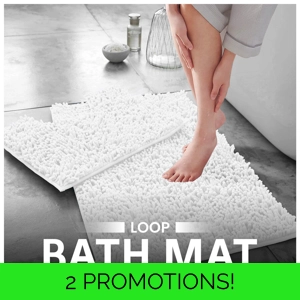 Chenille Loop Bathmat Set White