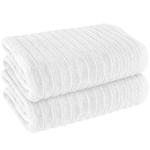 Rib HydroCotton 600GSM Jumbo Bath Sheets White