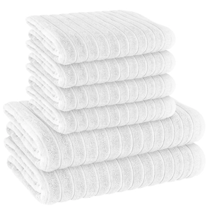 Rib HydroCotton 600GSM Towel Bale 6-pc White