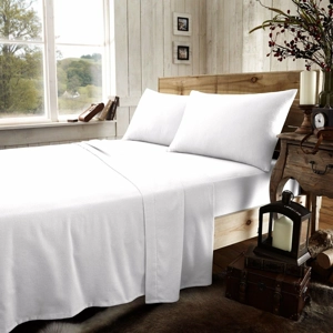 WHITE BRUSHED COTTON SHEETS