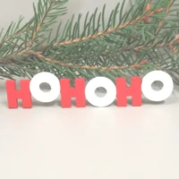 Dolls House HoHoHo Word Red & White Christmas Decoration 1..
