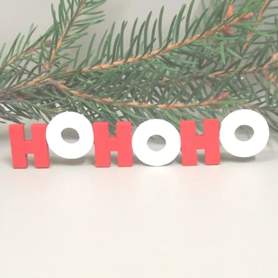 Dolls House HoHoHo Word Red & White Christmas Decoration 1:12 Scale