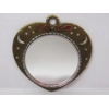 Miniature Dolls House Mirror Bronze Colour Heart Shape Frame 1:12 Scale