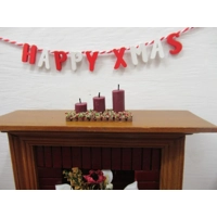 Dolls House Happy Xmas Garland Miniature Decoration 1:12 S..