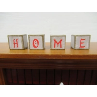 Dolls House Grey and Gold Home Word Ornament 1:12th Scale