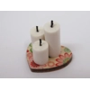 Dolls House Candles on a Floral Heart Shaped Wood Stand 1:12 Scale