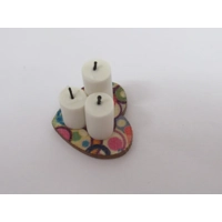 Dolls House Candles on a Heart Shape Wooden Stand 1:12 Scale