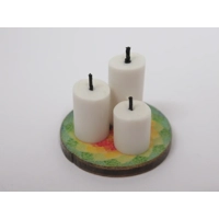 Dolls House Candles on a Wooden Stand Non Lighting 1:12 Scale