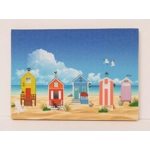 Dolls House Picture Beach Huts Miniature 1:12 Scale Wall Decor