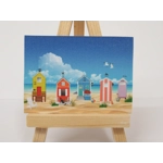Dolls House Picture Beach Huts Miniature 1:12 Scale Wall Decor