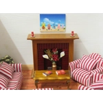 Dolls House Picture Beach Huts Miniature 1:12 Scale Wall Decor