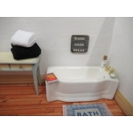 Dolls House Bathroom Sign Wash Soak Relax Black 1:12th Scale Miniature Wall Decor