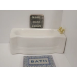 Dolls House Bathroom Sign Wash Soak Relax Black 1:12th Scale Miniature Wall Decor