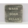 Dolls House Bathroom Sign Wash Soak Relax Black 1:12th Scale Miniature Wall Decor