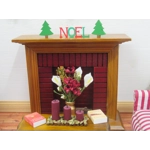 Dolls House Christmas Decoration Noel Word and 2 Miniature Xmas Trees 1:12 Scale