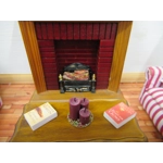 Dolls House Candles on a Gold Coloured Tray Miniature Accessory 1:12 Scale