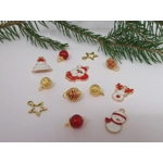 Dolls House Christmas Tree Decorations 12 Red Gold Miniature Baubles and Trinkets 1:12th Scale