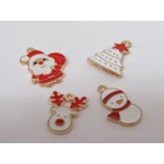Dolls House Christmas Tree Decorations 12 Red Gold Miniature Baubles and Trinkets 1:12th Scale