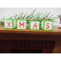 Dolls House Christmas Xmas Letter Blocks 1:12 Scale Miniature Decoration