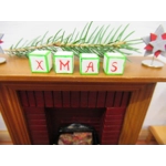 Dolls House Christmas Xmas Letter Blocks 1:12 Scale Miniature Decoration
