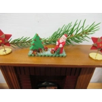 Miniature Christmas Tree and Santa Scene Decoration Dolls House Xmas Ornament 1:12th Scale