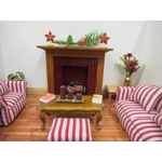 Miniature Christmas Tree and Santa Scene Decoration Dolls House Xmas Ornament 1:12th Scale