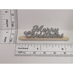 Dolls House Merry Christmas Word Silver Colour 1:12th Scale Miniature Xmas Decor