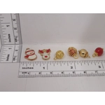 Dolls House Christmas Tree Decorations 12 Red Gold Miniature Baubles and Trinkets 1:12th Scale