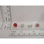 Dolls House Christmas Tree Decorations 12 Red Silver Miniature Baubles and Stars 1:12th Scale