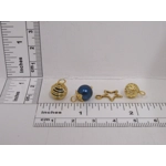 Dolls House Christmas Tree Decorations 12 Blue Gold Miniature Baubles and Stars 1:12th Scale