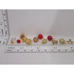 Dolls House Christmas Tree Decorations 12 Red Gold Baubles Miniature Ornaments 1:12th Scale